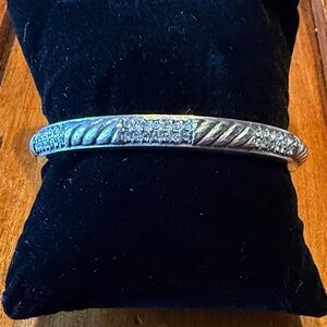 Brighton Sterling Silver Crystal-Accent Bangle Bracelet - Silver
